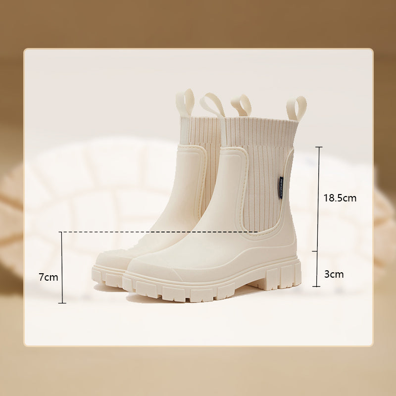 Bottes Mi-mollet Imperméables et Antidérapantes à Semelles Épaisses